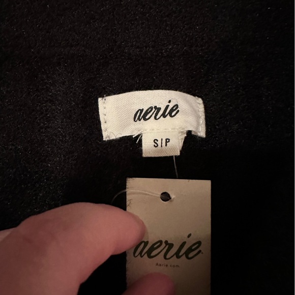 Aerie Black Soft Ribbed Front Slit Pull-On Maxi Skirt Sz S NEW - Picture 4 of 7